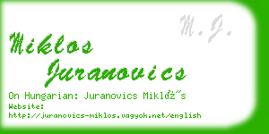 miklos juranovics business card